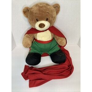Build-A-Bear Plush Velvet Hugs Heart Tan Brown Superman Cape Outfit BAB
